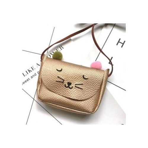 PU Leather Childrens Little Cat Mini Bag Match Clothing Hairball Funny Kitten Lovely Messenger Bag Kids Wallet Party Purse