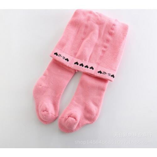 Girl New Autumn And Winter Thickened Plush Terry 1-5 year Baby Love Pants Cotton pantyhose Tights Baby knitting