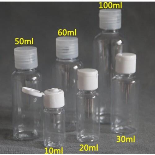 100PCS 5/10/20/30 ml Travel Portable Empty Plastic Flip Cap Bottle Cosmetic Shampoo Lotion Liquid Sample Bottle 50/60/80/100ml