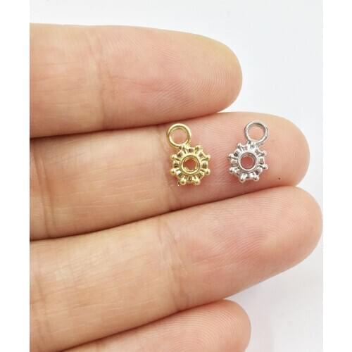 Eruifa 20pcs 6mm Mini Charms Zinc alloy Jewelry DIY Charms Pendant Necklace, earring Bracelet 2 Colors