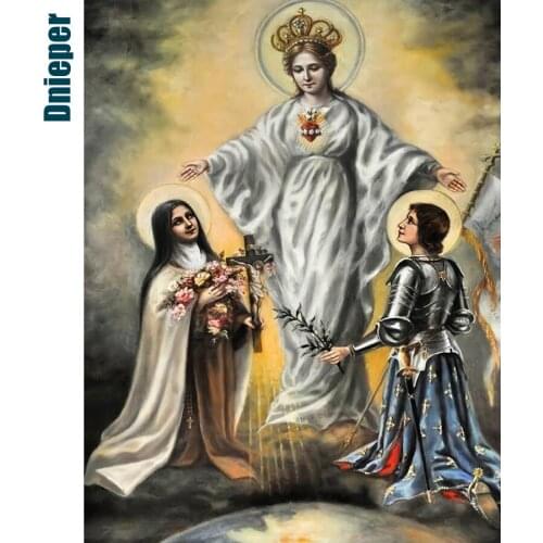 Catholic Art Diamond Painting Blessed Virgin Diamond Embroidery Cross Stitch Mosaic Picture of Rhinestone Home Decor Religion