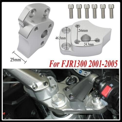 Motorcycle Handlebar Riser Spacer Kit For Yamaha FJR1300 FJR 1300 2001 2002 2003 2004 2005 Handle Bar Riser Mount Clamp