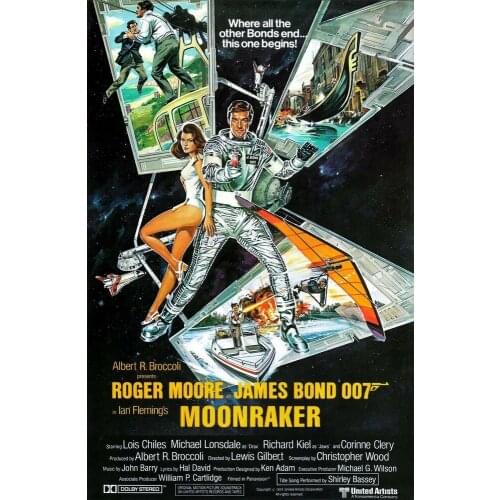 JAMES BOND MOONRAKER FILM METAL TIN SIGN POSTER WALL PLAQUE