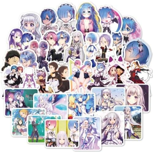 Cartoon Anime Stickers Life in a Different World from Zero Fashion Sticker Laptop Skateboard Luggage Graffiti Waterproof Sticker