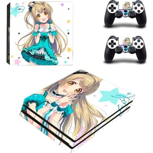 Lovely Anime Girl Lovelive Game PS4 pro Skin Sticker For Sony Playstation 4 Promotion Console & 2Pcs Controller Protection Film