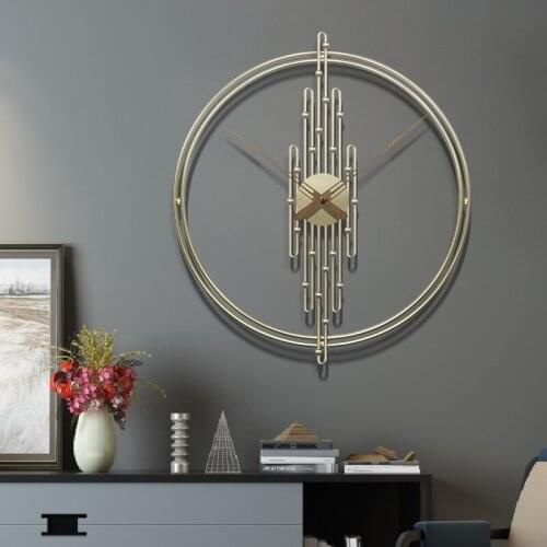 European Wrought Iron Wall Clock Wall Hanging Pendant Livingroom Home Mute Clock Wall Sticker Decoration Hotel Wall Mural Crafts