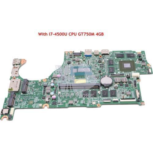 NOKOTION DAZRQMB18F0 NBMB611001 For Acer aspire V5-573 V5-573G Laptop Motherboard SR16Z I7-4500U CPU GT750M 4GB