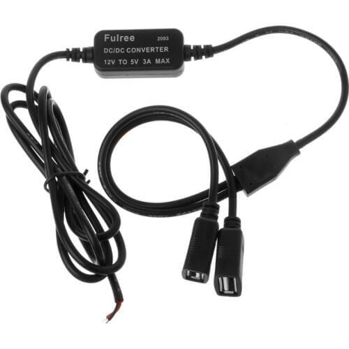 NEW Car Charger Dual USB Female Plug 12V to 5V 3A DC to DC Power Supply Converter For DVR