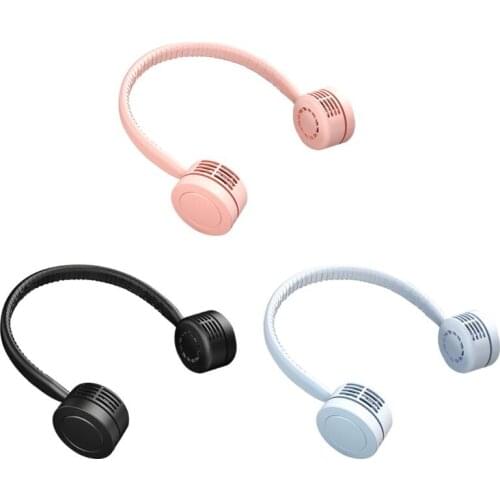 Portable Hanging Neck Fan Cooling Fan Low Noise Strong Airflow Cooler 3 Speed Adjustable Silent Fan