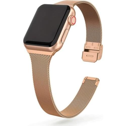 For Apple Watch Milanese ring strap 44 mm 40 mm 38 mm 42 mm metal mesh bracelet For iWatch 6 5 SE 4 3 2 watch replacement strap