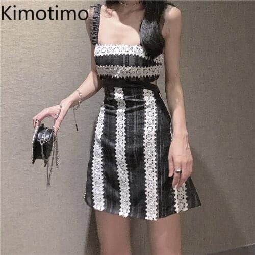 Sexy Dress Women 2020 Hollow Out Bodycon Striped Tunic Spaghetti Strap Evening Party Club dress Fashion Bandage Femme
