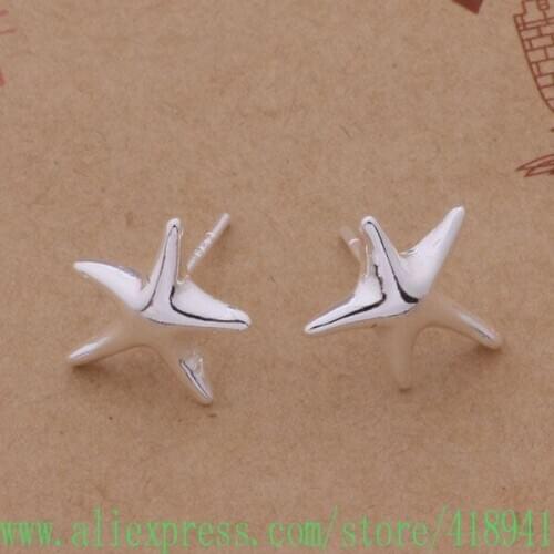 Silver Plated earrings , Silver Plated fashion jewelry , bright starfish /egiamxpa bhkajyra AE280
