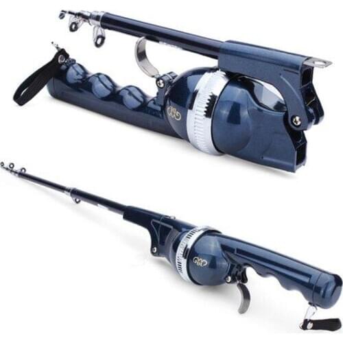 Blue Folding Telescopic Sea Rods Suit Portable Fishing Poles Telescopic Fishing Rod Spinning Rod Camp Casting Rod Fishing Line