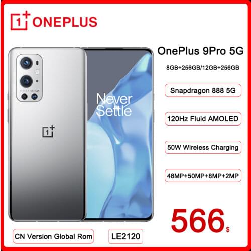 OnePlus 9 Pro 5GGlobal Rom Smartphone 8GB 128GB Snapdragon 888 120Hz Fluid Display 2.0 Hasselblad 50MP Ultra-Wide