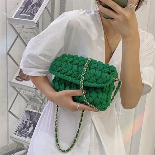 Bags for Women Hand Woven Bag Strip Thread Hook Knitted Womens Shoulder/Crossbody Bag Clutch Bag bag