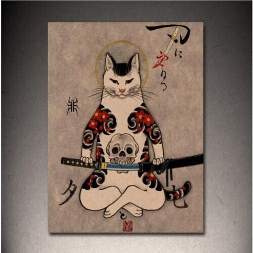 Creative Skull Character Poster Coffee Kitchen Living Room Decorative Painting Kraft Paper Wall Stickers