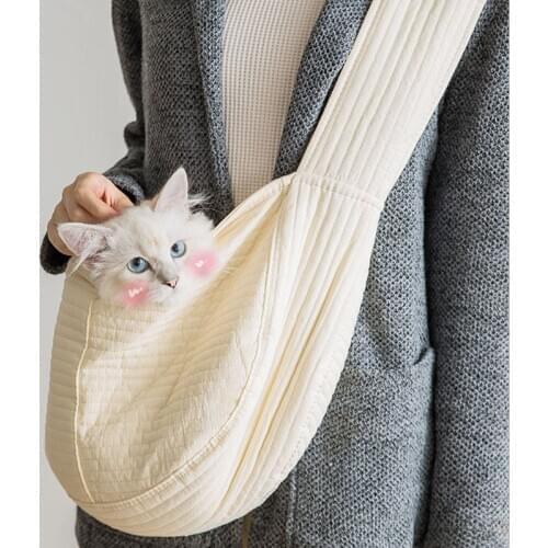 Canvas Dog Bag Single Shoulder Travel Handbag Sling Comfort Handmade Pet Dog Carrier Breathable Outdoor Travel Tote Dogs Bag