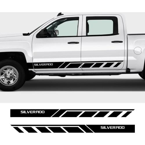 For Chevrolet Colorado Silverado Pickup Stickers Car Door Side Skirt Stripes Decals Truck Vinyl Decor Covers Auto Accessories