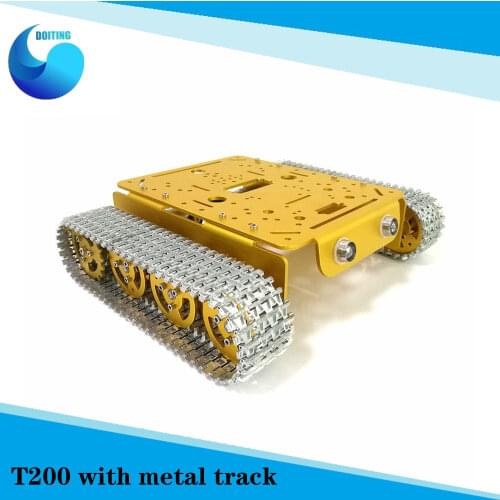 All Metal Tracked Tank Chassis RC Robot Crawler Model Kit With Metal Removable Track DC Motor for Arduino DIY Educational t200