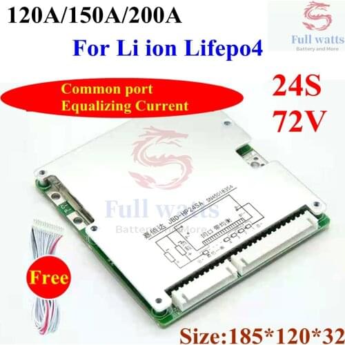 72V 20S 23S 24S BMS 120A 150A 200A lithium lifepo4 battery protection board with balance lamp 72V 20S 23S 24S BMS 120A 150A