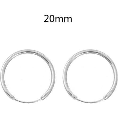 925 Sterling Silver Hinged Hoop Earring Round Thin Circle Sleepers Earrings