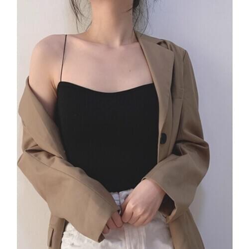 Women Thin Strap Sling Tank Top Sexy Bra Top Breathable Chest Pad Wearing Underwear Beautiful Back Tube Top