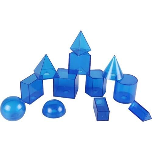 12Pcs/Set Transparent 3D Geometric Solids Model Detachable Teaching Aids Toy