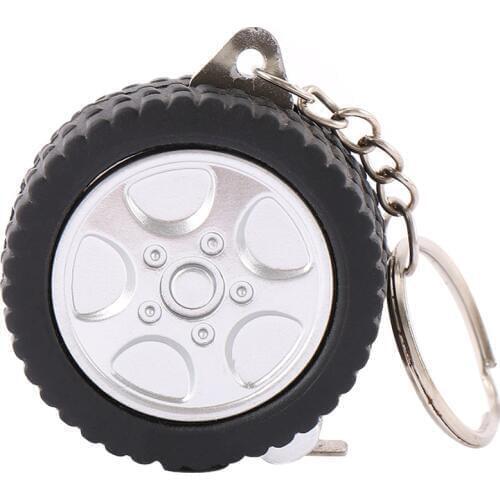 2 In 1Keychain Tape Measure 1 Meters Quantity Clothing Size Tape Measure Small Tape Tyre Shaped Measure Keychain Wholesale