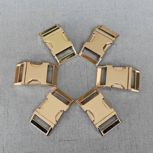 50 Pieces Golden 25mm Buckles Dog Collar Webbing Quick Release Metal Buckle Safety Clasp Outdoor Paracord Bracelet
