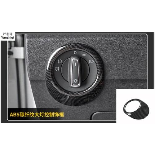 ABS Matte Interior Head Light Adjustment Switch Cover Trim 1pcs Car-Styling For Volkswagen T-Roc T Roc 2018 2019 Accessories