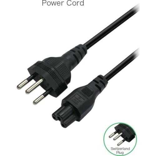 RongTop Notebook AC Adapter Switzerland Plug Universal 3 Prongs Power Cord Cable 100CM