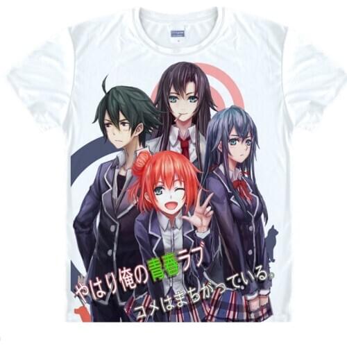 Anime My youth romantic comedy is wrong as I expected Print T-shirt Yukinoshita Yukino Cosplay tshirt Men Tops Women Casual Tees
