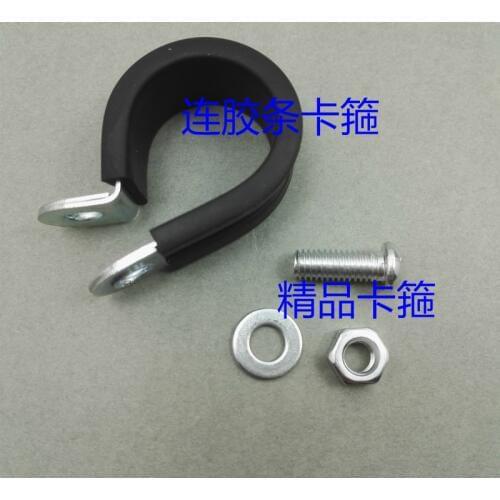 Free shipping 20pcs/lot 304 Stainless Steel Rubber Lined P Clips Cable Mounting Hose Pipe Clamp Mikalor