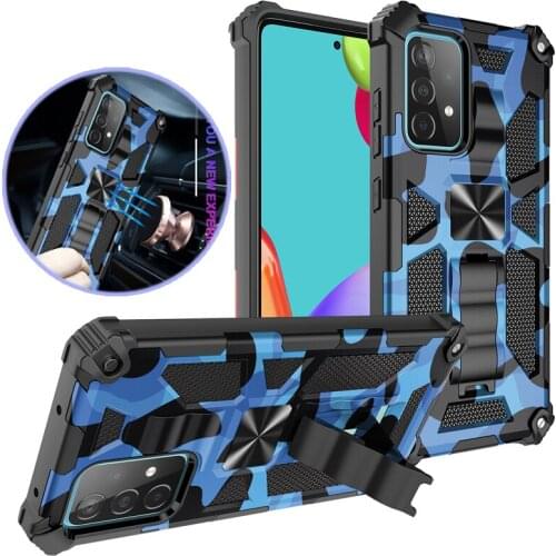 Camouflage Invisible Stand Case For Samsung M42 M51 A42 A52 A72 A51 A71 M40S M12 Capa Hybrid Armor Shockproof Bumper Back Cover
