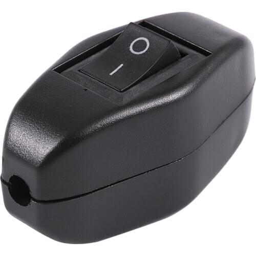 Black Bedroom On Off Button In Line Switch 6A/250VAC 10A/125VAC