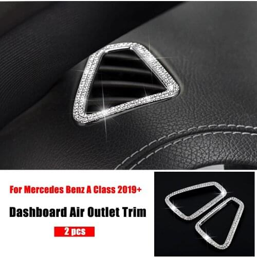 For Mercedes Benz A Class W177 2019-2021 A180 A200 A220 A250 A35 AMG Dashboard Side Air Conditioner AC Vent Diamond Trim Ring
