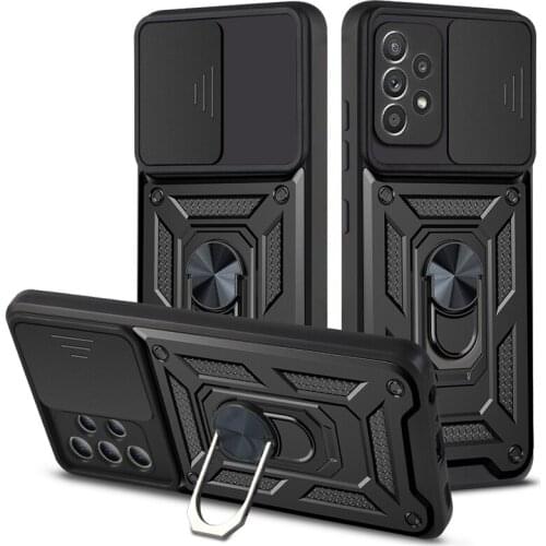 For Samsung Galaxy A22 A32 4G 5G Car magnet Ring Shockproof Armor Phone Case for Galaxy A12 A52 A72 Camera Lens Protection Cover