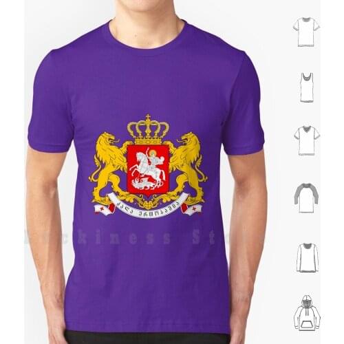 Georgia ( Coat Of Arms ) T Shirt DIY Cotton Big Size 6xl Georgia Sakartvelo Caucasus Region Eurasia Europe European Georgian