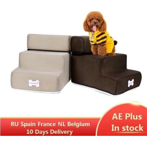 2/3 Layers Pet Dog Stairs Steps Pet 3 Steps Stairs for Small Dog Cat Dog House Pet Ramp Ladder Anti-slip Removable Dog Bed Stair