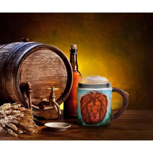 Lion King Stainless Steel Resin 3D Beer Mug Goblet Game Tankard Coffee Cup Wine Glass Mugs BEST GOT Gift
