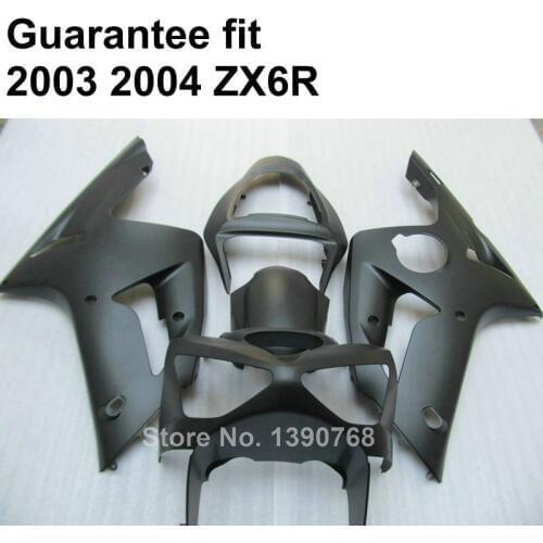 Hot sale fairings for Kawasaki ZX6R 03 04 matte black fairing kit Ninja ZX 6R 636 2003 2004 IT06
