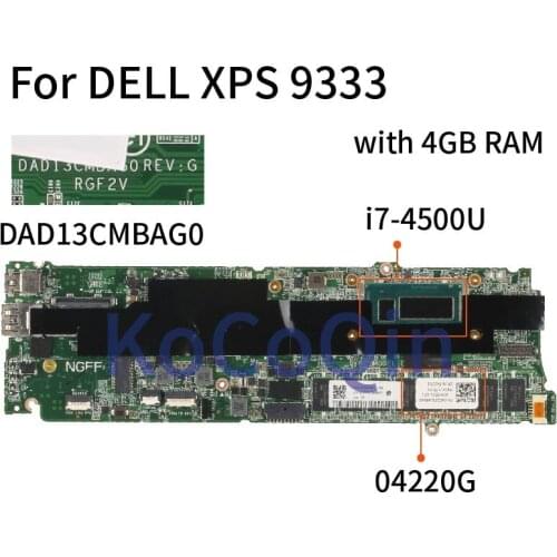 For DELL XPS 13 9333 I7-4500U 4GB Notebook Mainboard CN-04220G 04220G DAD13CMBAG0 SR16Z Laptop Motherboard