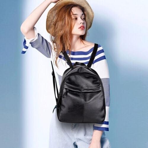 Leather Women Backpack Fashion School Backpacks Womens Backpack School Bag Girls Large Capacity Females Leather Travel Bag