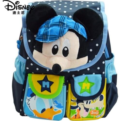 Disney Mickey Mouse Bag Fashion Large Capacity Backpack Cartoon 3D Minnie Donald Duck Student Schoolbag Light Bookbags Handbag
