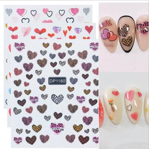 Nails Art Back Glue Decals Heart Shapes Decorations Nail Stickers For Nails Tips Beauty