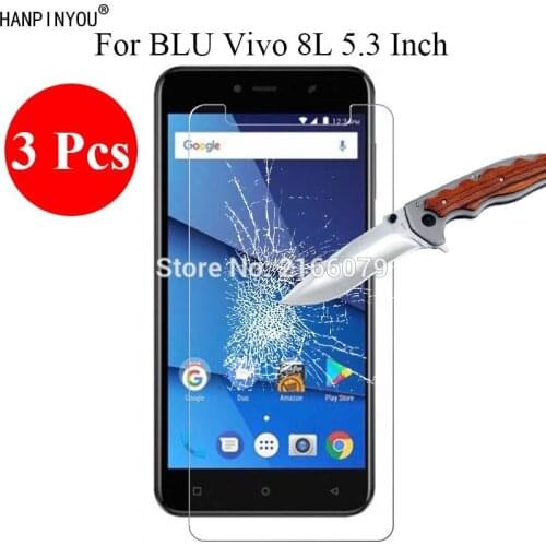 3 Pcs/Lot New 9H 2.5D Tempered Glass Screen Protector For BLU Vivo 8L 5.3" Protective Film + Clean Tools