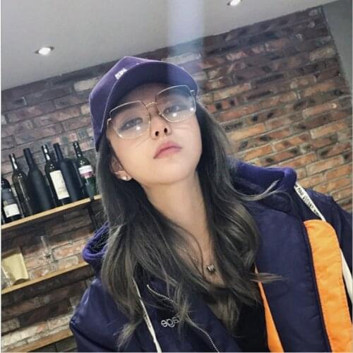 Glasses Frame Male Korean Version of The Trendy Half-frame Flat Frame Female Glasses Literary Retro Men and Women Glasses