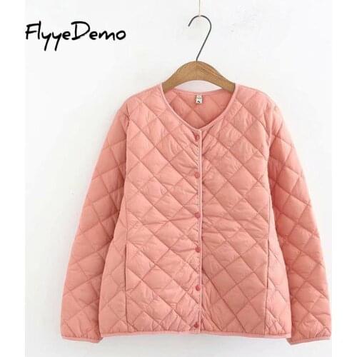 2020 New Autumn Winter Women Plaid Warm Parkas V-Neck Short Bottoming Cotton Coat Female Long Sleeve Windproof Plus Size 4XL