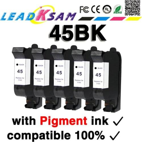 5x with pigment Ink Cartridge 51645A Replace For HP45 for hp 45 compatible for HP 45 Deskjet 710c 712c 720c 722c 815c 820