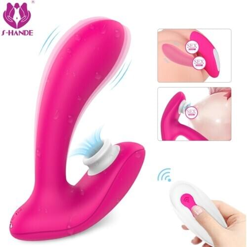 SHANDE Sucking Vibrator Dildo Clitoris Sucker Clit Nipple Oral Sex Toys for Adult Woman Erotic Vagina G Spot Vibrators for Women
